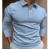 Herren Polos Herren Streifen Poloshirt Baumwolle Langarmshirt Frühling Herbst Em 220823