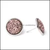 Stud Earrings sieraden hars druzy voor vrouwen eenvoudige glanzende toon hypoallergeen vrouwelijke mode cadeau drop levering 2021 v8