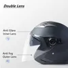 Motorfietshelmen 2023 Aankomst halve helm dubbele lens gezicht mannen vrouwen vier seizoenen open masker
