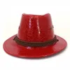 Chapeau de Cowboy en cuir PU de Style occidental noir rouge hommes femmes en plein air à large bord chapeaux de Protection solaire unisexe mode casquette de fête d'anniversaire