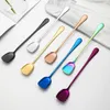 Eco Spoon Cuillère en métal en acier inoxydable Glace 7 couleurs