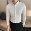 Männer Casual Hemden Asiatische Größe 4XL Chemise Homme De Luxe Pour Le Kostüm Stilvolle Langarm Männer Business Slim Fit Social Camisa MasculinaMe