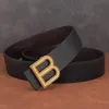 Cinture di alta qualità lettera fibbia scorrevole B uomo marca in vera pelle designer cinturino nero maschio casual ceinture homme coffeebelts262r