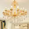 Lampy wiszącej Cynk Stop Candle Crystal żyrandol europejski El Living Room Clubhouse Villa Dining E14 Lightspendant