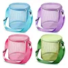 Mesh Beach Bucket Summer Shell Toys Tote Bag With Handle Kids Collection Sand Bag Mesh Beach Basket For Family Travel LX4741