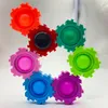 Bouwsteen Fidget Spinner Toys Push Bubble Sensory Stress verlicht Autism Spinner Christmas Toy