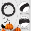 Decoratieve bloemen Kranaten Halloween Diy Decoratie Zwart natuurlijke rattan krans voor slinger feest muur voordeur hangende ornament -supplie