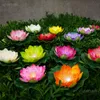 Dekorativa blommor kransar konstgjorda vattentäta led optiska fiber nattljus flytande falska lotus bladblommor lily färg bröllop deco