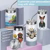 Sublimatie Blanco Mason Jar Tumbler 17 OZ Rvs Wit Waterbeker met stro en deksel DIY Warmteoverdracht Print Mokken FY5078