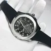 Clássico masculino automático enrolamento varredor movimento pulseira de borracha relógio de vidro safira moda esportes relógio resistente à água 2439