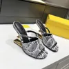 Beaded Fringe High Heel Slippers Women's Metal Embellished Flip-Flops Sexy Open Toe Mules Summer Walk Holiday Casual Beach Women35-41