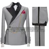 Erkek Suit Blazers İlkbahar/ Sonbahar Kraliyet Mavi Damatlar Blazer Düğün Smokin İnce Fit 2 Parçalı Adam Giyim Özel Giyim Özel Yapımı Kostüm Mariage Homm