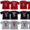 Mceothr #5 Patrick Mahomes Ii Texas Tech Red Men College Football Jersey Black Double Ed Name and Number