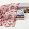 Printed Hijabs Scarf For Muslim Women Bubble Chiffon Flower Shawls Scarves Headscarf Wraps Islam Headband Turbans Stole Foulard