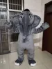 Costume de mascotte d'éléphant gris pour les costumes de mascotte de personnage de dessin animé de fête pour