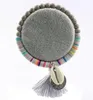 Bracciale rigido colorato fatto a mano in pietra naturale alla moda con ciondolo nappe conchiglia gioiello Girl16920062