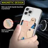 Custodie porta carte di credito per carte di credito ID contanti universali in pelle per Samung Iphone LG Huawei Back Phone Cards Slot 3M Sticker Car Magnetic Kickstand Mobile Skin