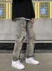 Мужские джинсы разрываются для мужчин, выпрямленная Hollow Out Street Wear Hip Hop Pants Мужские байкеры.