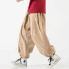 Design Drawstring Harem Men baggy jogging japansk stil manlig gren bred ben byxor casual lösa byxor 220629