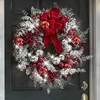 Świąteczny wieniec sztuczny łuk czerwone jagody ozdoby wieńca wejściowe drzwi do drzwi Wesoły halloweenowe drzewo Slingers J220611424157