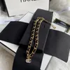 Luxury Designer C-Letter Necklace Choker Chain 18K Gold Plated Brass Copper Crystal Letters Pendant Necklaces For Women Fashion Wedding Jewelry B031