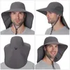 Cappello Protezione UV Protezione solare Proteggi il sole Cappello a tesa larga con patta da pesca per viaggi Campeggio Escursionismo Canottaggio 220813