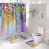 Rideaux de douche fleurs et motif de feuilles rideau avec crochets salle de bain pour décorations pour la maison Design créatif DecorShower
