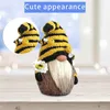 Bumble Bee Summer Gnome Gonks Peluche Poupée Décoration de Noël Bumblebee Tournesol Gnomes Suédois Maison Ferme Cuisine Décor B0524W24