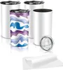 12oz Sublimation Blanks Straight Stainless Steel Tumblers with Sublimation Shrink Wrap