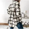 Women's Jackets CLAP2022 Autumn Winter Oversized Female Plaid Shirt Jacket Plush Long Sleeve Ladies Tops Outwear Loose Women Coats Drop