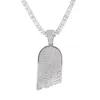 Hänghalsband unik design ised bling full dimond pendantnecklace mirco pave prong inställning för män hip hop smycken bp009pendant