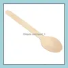 Spoons Flatware Kitchen Dining Bar Home Garden 5000Pcs Mini Wooden Spoon Ice Cream Wedding Parties Banquets Disposable Woo Dhfp8