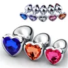 3PCSSet Crystal Jewelry Butt Plugs Anal Dilator Heart Base Prostaat Massager Metaal Roestvrije anale plug sexy speelgoed voor vrouwen volwassen 9854899