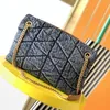 Top Ladies Denim Shoulder Crossbody Bag Designer Messenger Bags Single Zipper Plain Thread Sequins Letter Sequined Hasp Soft Canvas Flap Pocket Satchel Handbag MM S