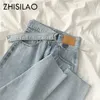 Rechte jeans vrouwen plus size vintage losse wide been denim broek vriendje moeder hoge taille zomerjeans retro blauw 201109