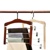 Hangers For Clothes Pants Closet Wooden Trouser Jeans Scarf Organizer Storage Perchas Para La Ropa 4 Layer Multiple Pants Hanger 220408