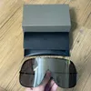 3ex0 Lunettes de soleil masque surdimensionnées pour femmes et hommes, monture tendance, métal noir/gris foncé, unisexe