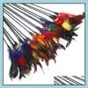 Bell Feathers Pet Tease Cat And Stick Color Interactive Teasing Toys Fishes Deity To Amuse The Pole T4H0239 Drop Delivery 2021 Supplies Home