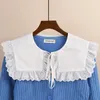 Boogbladen Koreaanse stijl shirt afneembare poppen nep kraag voor vrouwen schouderomslag uitgehold bloemen kan kant gegolfd trim valse collarbow emel2222