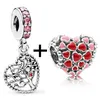 Nouveau s925 Sterling Silver Perles Charms Bracelets Original Fit Pandora Luxe Coloré Coeur Perlé DIY Pendentif Classique Dames Bijoux Mode Cadeau Avec Boîte D'origine