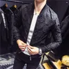 Herrenjacken Marke Herren Casaco 2022 Jacquard Slim Jacke Mode Luxus Herren Pilot Mantel Große Größe 4XL Weinrot Schwarz Jacke Herren