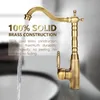 Kitchen Faucets Antique Retro Style Solid Brass Bathroom Basin Sink Faucet & Cold Pipes Mixer Tap Torneiras De CozinhaKitchen