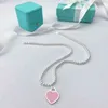 Love Heart Enamel Necklace a ciondolo S925 Sterling Silver Love Necklace Light Luxury Design Collana Regalo di compleanno di San Valentino G220713