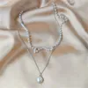 Collier ras du cou en perles pour femmes, joli pendentif en chaîne Double couche, bijoux cadeau pour filles, GC973