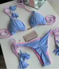 Womens Swimwear Feeling Braided Strap Bikini Suit Sexy Fashion Solid Color Swimsuit 2 Piece Set Women Pink SwimsuitWomens