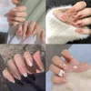 Fałszywe paznokcie 24 sztuk Biała Gwiazda Leopard Ballerina Noszona Sztuczna trumna Fałszywa Full Cover Press Nail Tips Manicure Narzędzie