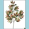 Faux Olive Tree Branch Flower Silk Green Red Color Leaf Stems For Wedding Home Decorative Artificial Plants Drop Delivery 2021 Flowers Wre