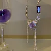 Collier Original y2k en métal plissé en zircon violet, chaîne d'amour, attrape le dieu féerique de l'éphémère dans la poussière