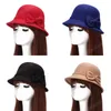 Fashion Spring Autumn Vintage Women Artificial Wool Bucket Hat Bow Felt Hatts Ladies Bomull Blandad fast färg Top Cap