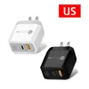 25W USB-C Super Fast Charger Dual Port PD Block Galaxy avec adaptateur secteur QC3.0